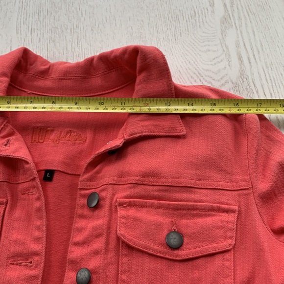 Jean jacket - coral / pink. - Picture 7 of 11